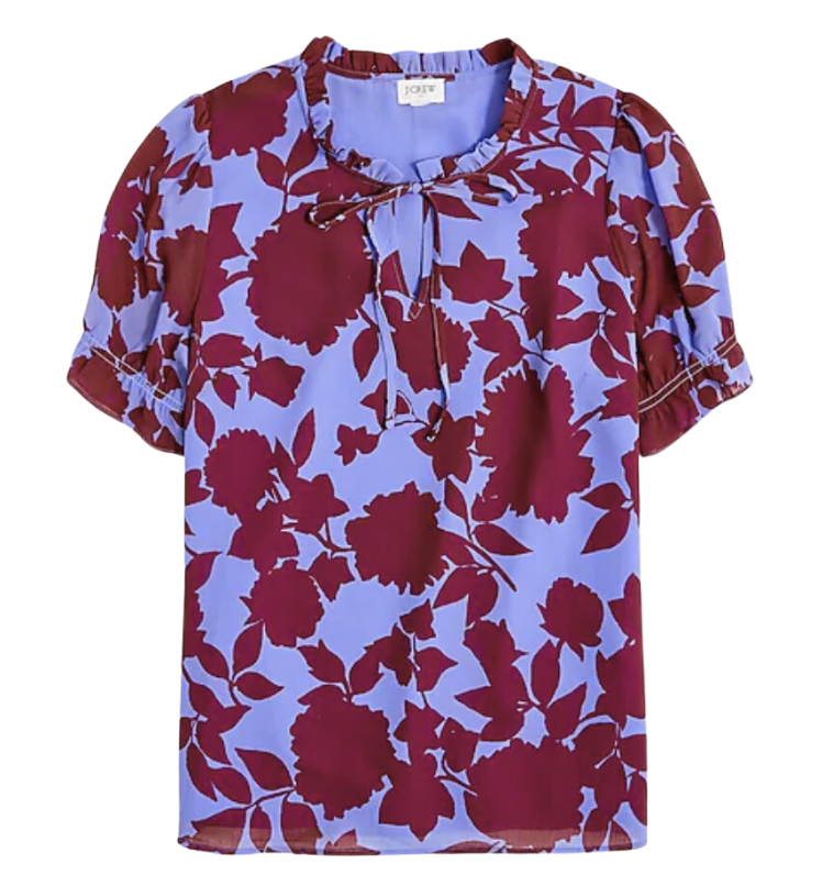 Short Sleeve Ruffle Neck Top